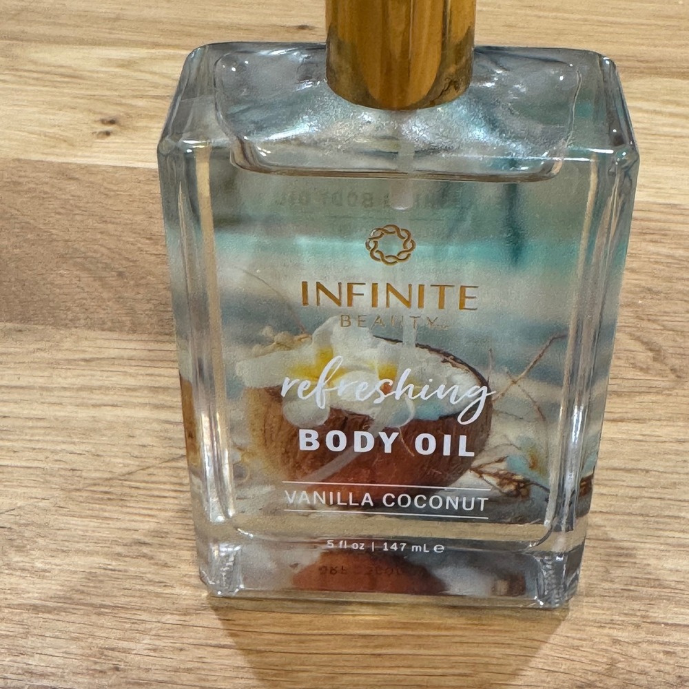 Infinite Beauty Refreshing Body Oil Vanilla Coconut 5 fl oz Spray Bottle